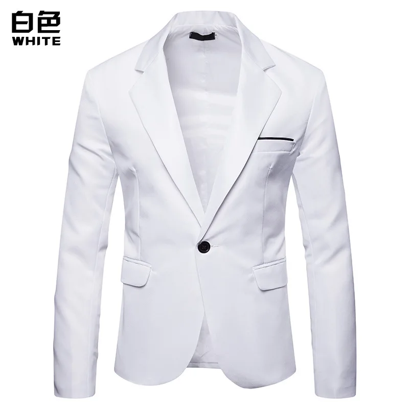 COLDKER мужской костюм пальто формальная куртка trajes de chaqueta офисная мужская одежда Костюм Уличная одежда мужской S-2XL - Цвет: white