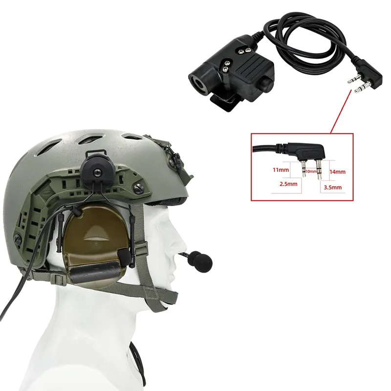 

Tactical helmet electronic shooting headset COMTAC II noise reduction pickup headset and tactical PTT U94 PTTkenwood FG