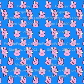

Kawaii Rabbit Head stretch Fabric Sewing Quilting Printed Fabric for Patchwork Needlework DIY Handmade Doll Clothes Material