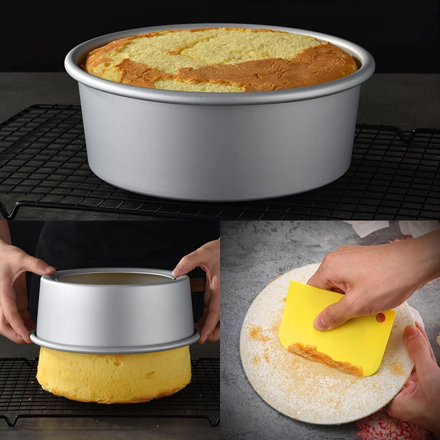 Mini Cake Pan Metal Cake Mold Aluminum Round Bread Pan Cheese Cake Baking Nonstick Pan, Size: 16x8x4CM