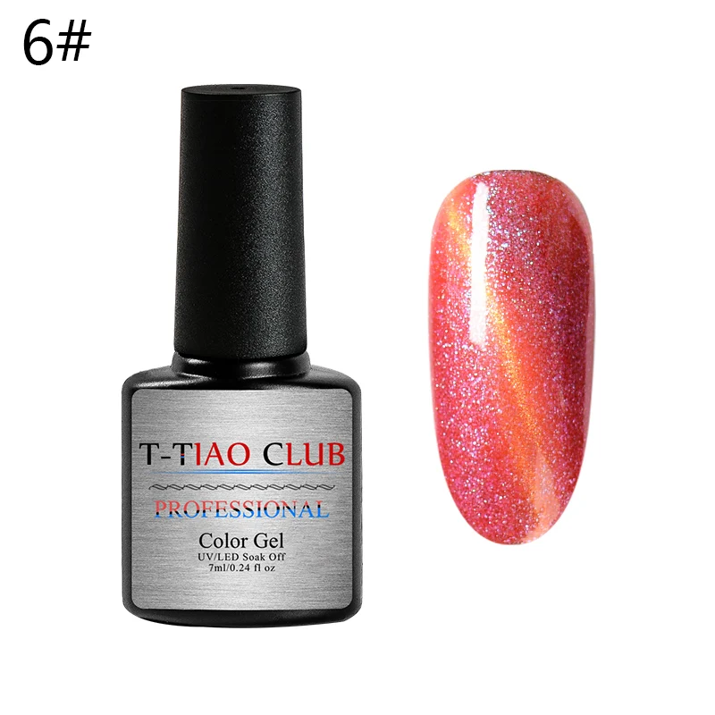 T-TIAO CLUB звездное небо Гель-лак для использования с магнитом лак 3D кошачий глаз замочить от блесток УФ гель для ногтей Гель-лак для маникюра 6 цветов - Цвет: AAK1233