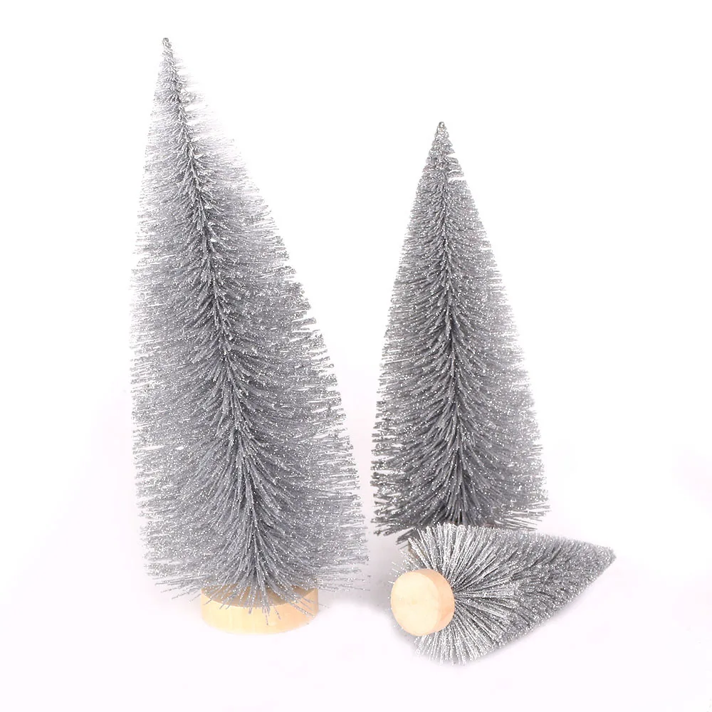 

New Style Christmas Decorations Christmas Desktop Furnishings Gray Pine Needle Dusting Powder Mini Small Christmas Tree