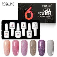 Розалинд 6 шт./компл. 15 мл блеск неоновый Гель-лак для ногтей комплект все для маникюра гибридные лаки для ногтей комплект био-Гели Soak Off УФ-лампа