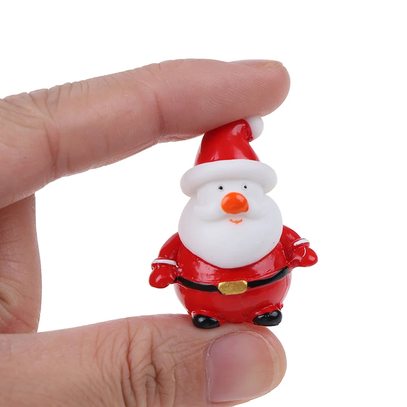 Mini Resin Christmas Decoration Santa Claus Snowman Model Christmas Tree Miniature Figurines Home Decoration