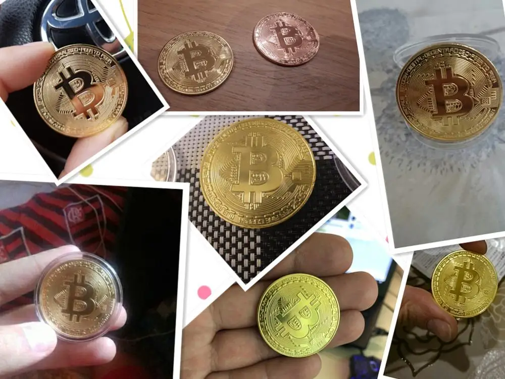 Креативный сувенир для домашнего декора позолоченная монета биткоинов
