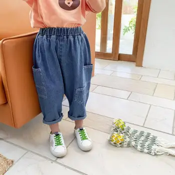 

2020 new arrival girls boys denim pants spring fashion kids jean pants 2-7t HJ325