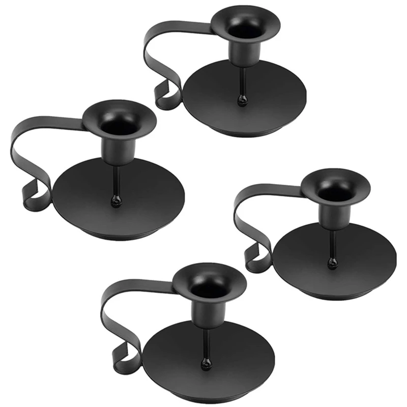ABUI-4Pcs винтажный конусный подсвечник из кованого железа, простой подсвечник, семейный подсвечник при свечах, украшение для ужина на Хэллоуин