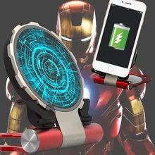 Беспроводное зарядное устройство с изображением Железного человека, Тони Старка, сердца, косплей, реквизит, складывающаяся подставка для телефона, беспроводной зарядный кронштейн для huawei IPhone Xs/8 plus/X