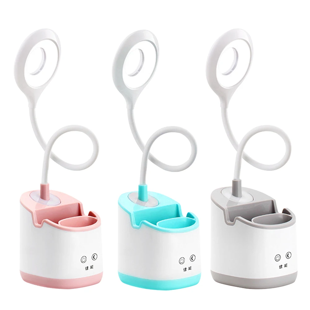 Чтение с держателем ручки ночника спальня USB Plug In Touch сенсор прикроватная диммируемая перезаряжаемая светодиодная детская настольная лампа