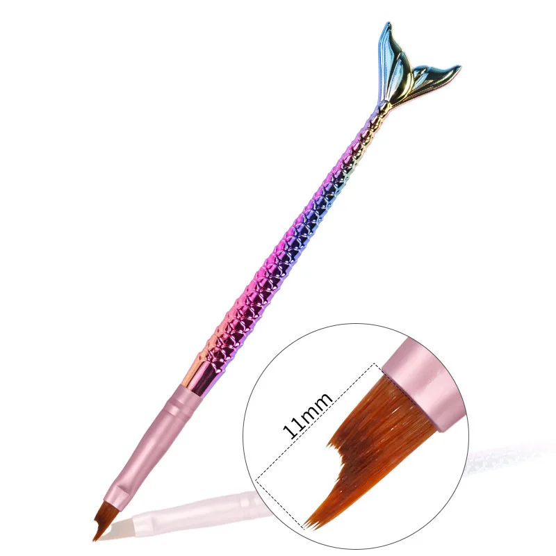 New 5pcs/set Colorful Mermaid Design Nail Brush Acrylic Drawing Pen Sawtooth Flower Pen Light Therapy Pen Painted Pen Tools 4