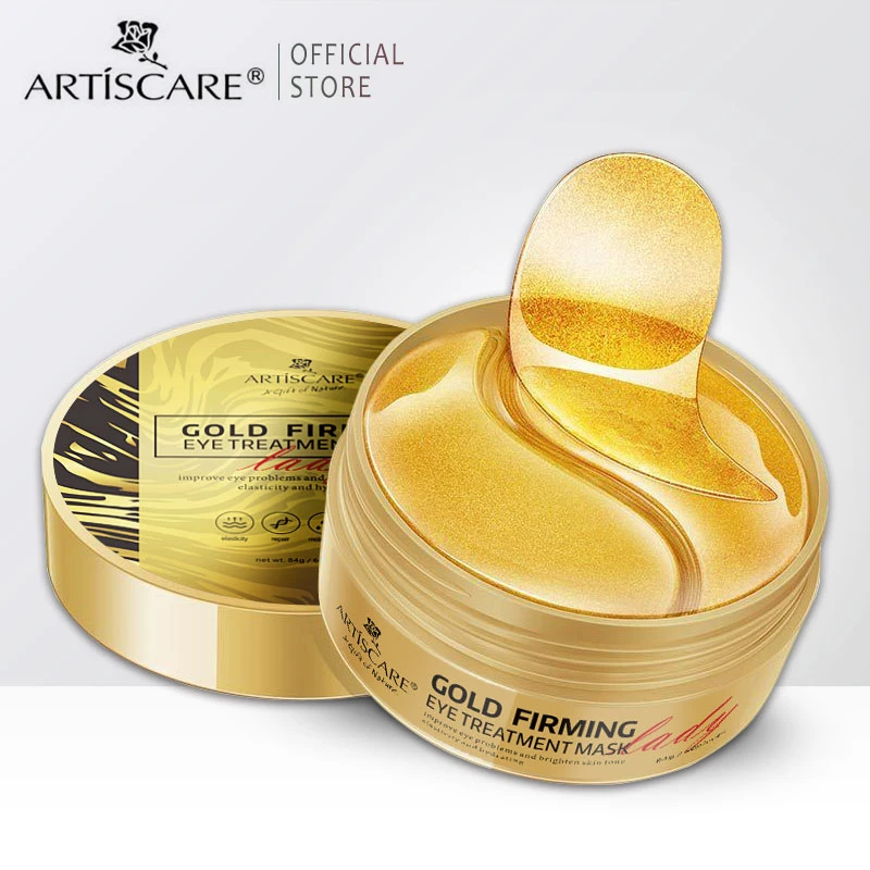 Патчи под глаза ARTISCARE 24K с золотым кристаллом и коллагеном 60 шт. против старения