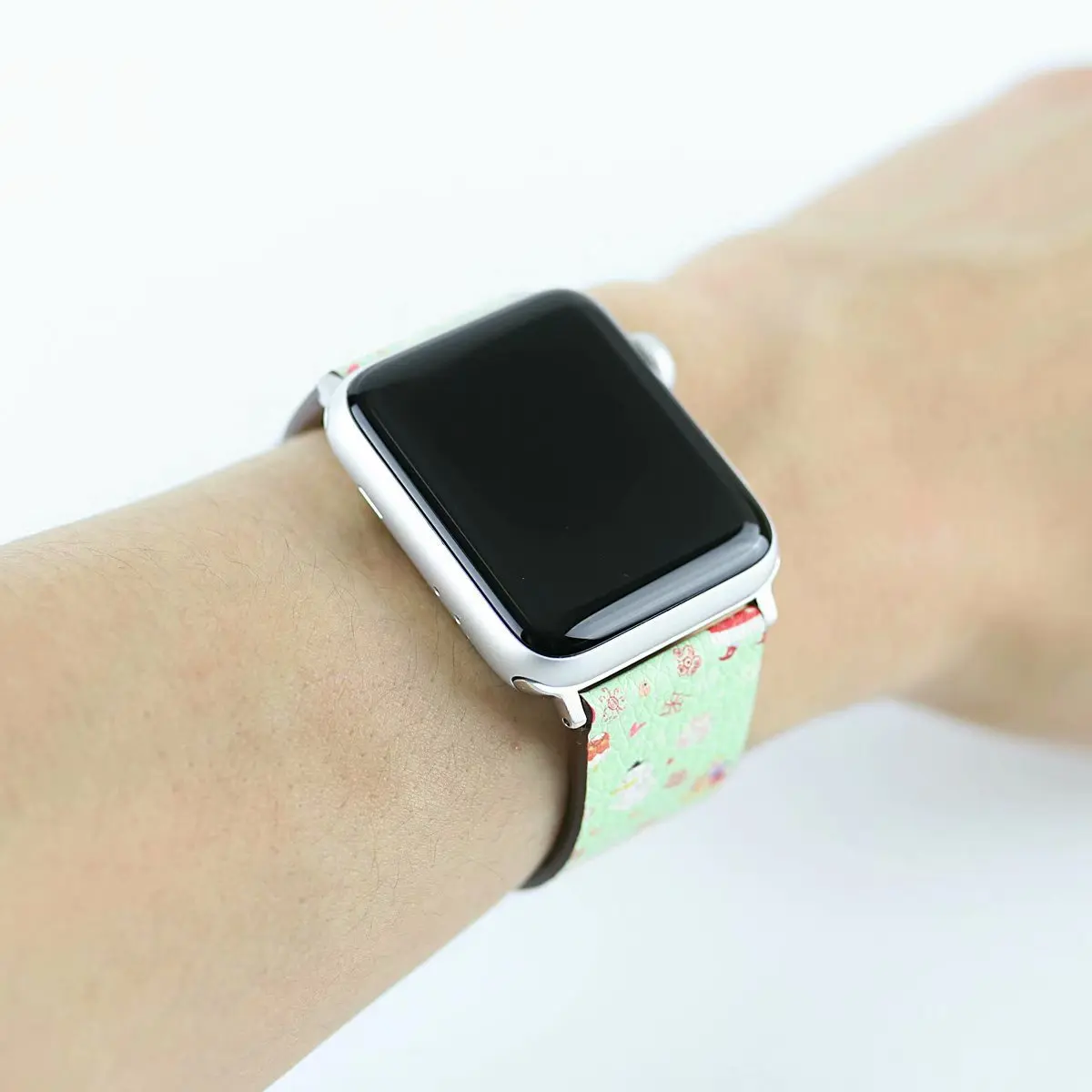 С цветочным рисунком для девочек; мини-юбка для Apple watch серии 4, версия 1, 2, 3, ремешок 40 мм 44 кожаный чехол с печатным рисунком ремешок для наручных часов iWatch 38/40/42/42 мм, ремешок на запястье