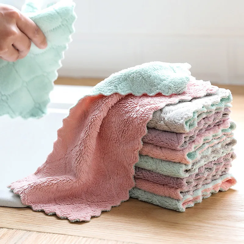 2 шт. полотенце из микрофибры квадратное сушильное полотенце для мытья кухни полотенце для мытья посуды тряпки протирать
