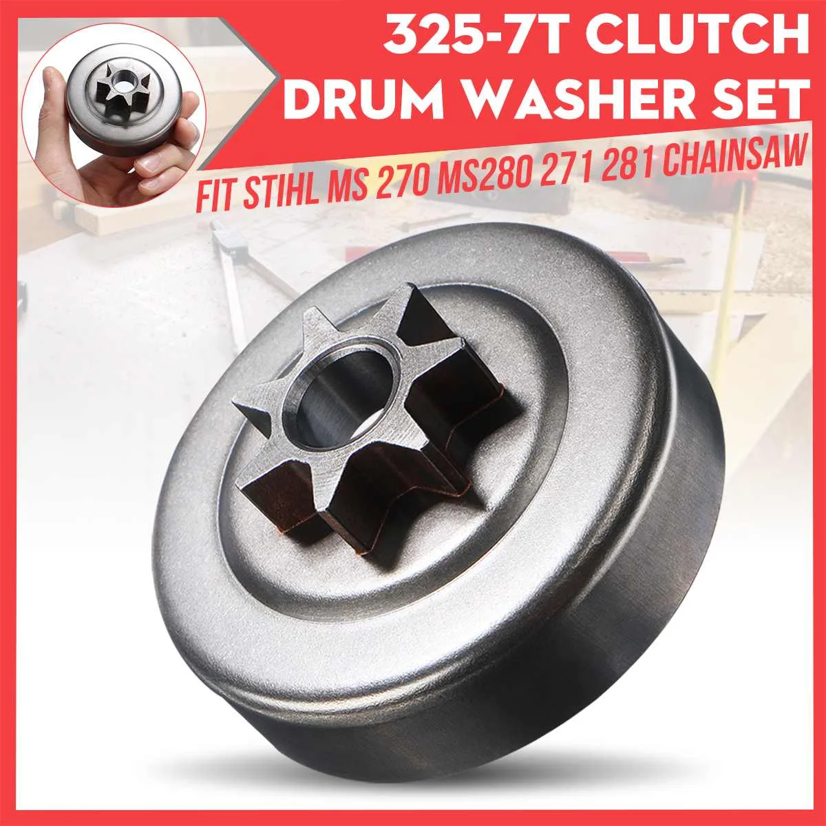 

325-7T Clutch Drum Washer Set Fit For Stihl MS 270 MS280 271 281 Chainsaw for Petrol / Gas Power Type