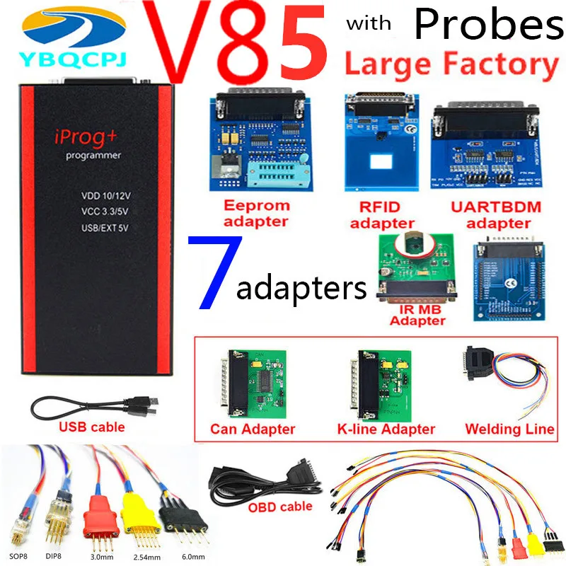 Программатор Iprog Pro V85 + поддержка IMMO коррекция пробега сброс подушки безопасности
