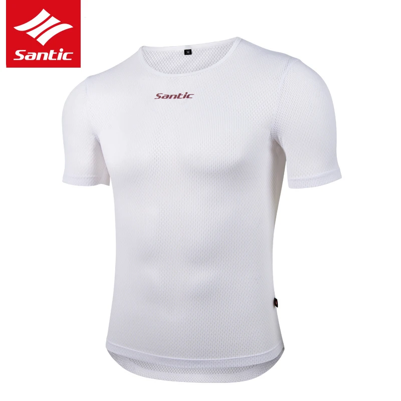 Short Sleeve Santic жилет для велоспорта, зимний, сохраняет сухость, мужской, MTB, дорожный, велосипедный жилет, сетка, дышащий, анти-пот, велосипедное нижнее белье, одежда для велоспорта - Цвет: Short Sleeve
