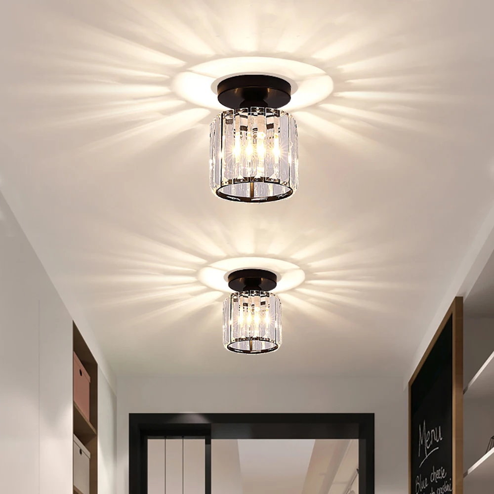 Simple aisle corridor ceiling light modern luxury crystal lamp for entrance hall balcony indoor hang lamp lighting led ceiling light led chandelier ceiling light motion sensor ceiling lamp