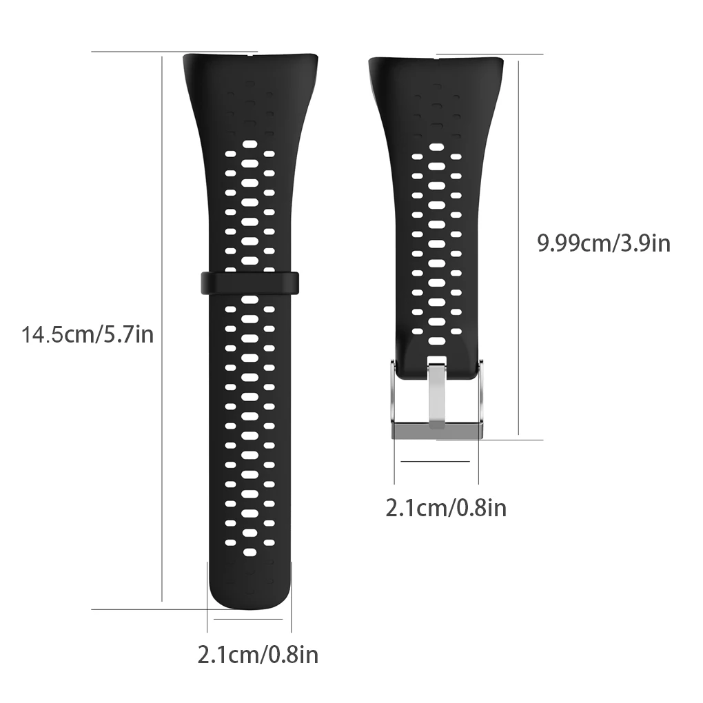 Silicone Wristband Strap for GPS Sports Watch - Replacement Bracelet with Tool