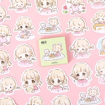 

45pcs/lot Kawaii Girl Travel Stickers Cute Decorative Stationery Stickers Planner Scrapbooking DIY Diary Album Stick Lable