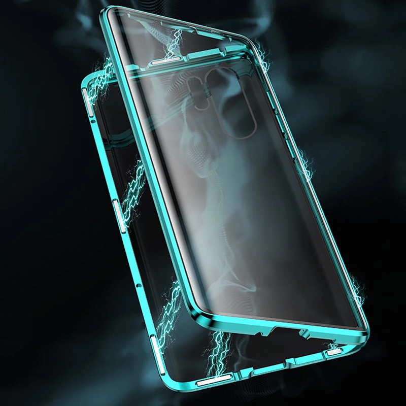 Двусторонний стеклянный чехол для huawei P30 Pro P30 Lite чехол 360 ° защитный бампер Металлический Магнитный чехол для huawei P30 чехол