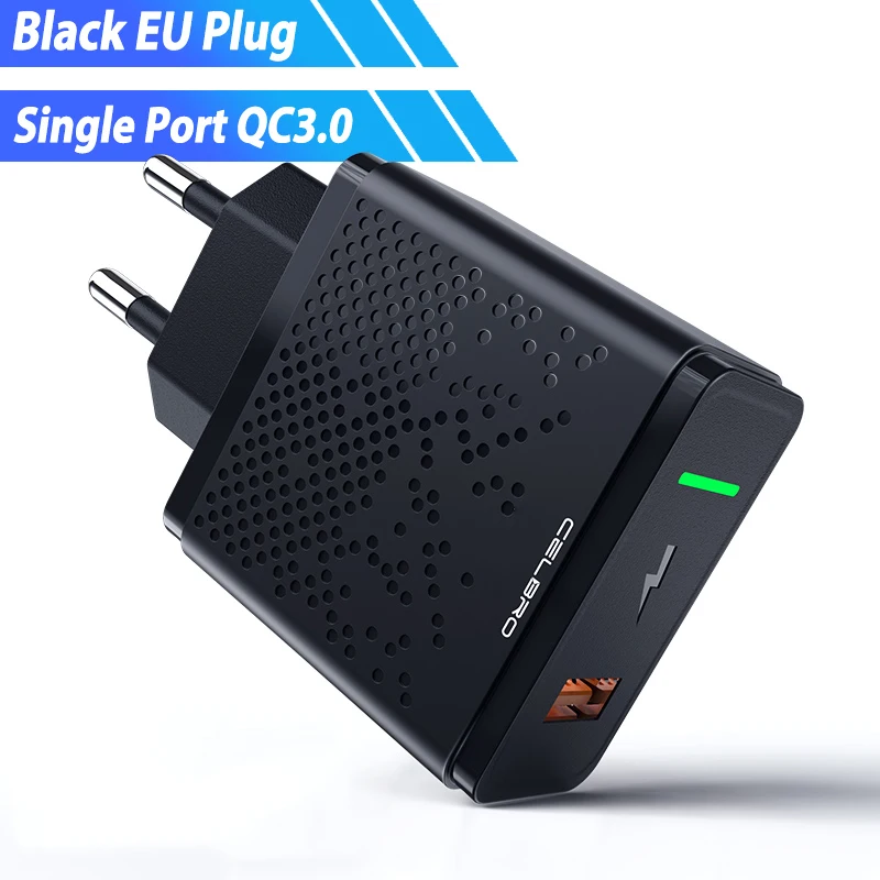 18 Вт USB зарядное устройство Быстрая быстрая зарядка 4,0 USB зарядное устройство для Redmi Note 8 Xiaomi mi9 pro QC3.0 настенное зарядное устройство для мобильного телефона power Bank - Тип штекера: EU Charger Black