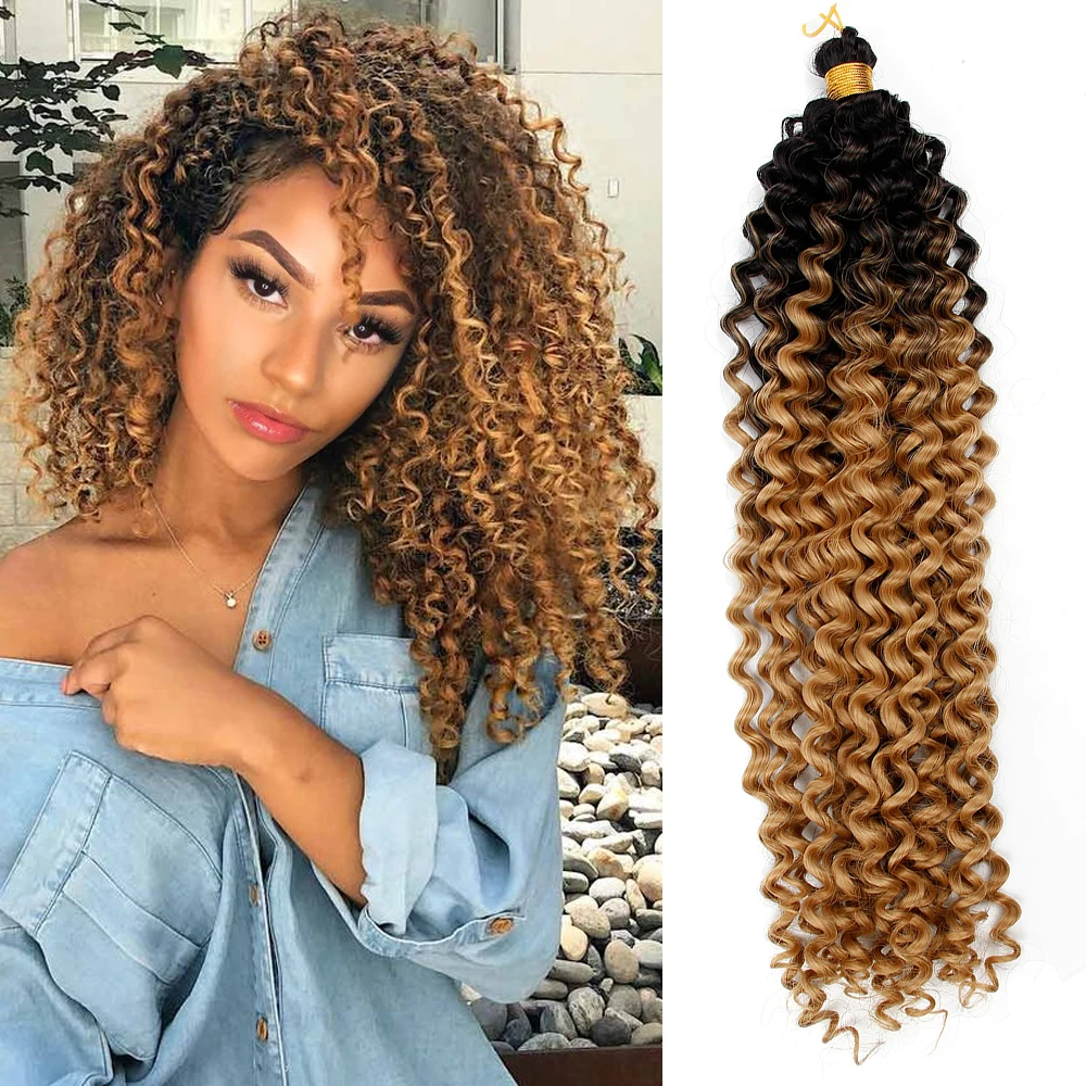 Hair-Extensions Braiding Crochet-Hair Blonde Twist-Bulk 613-Bundles Water-Wave Afro Kinky