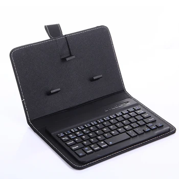 

Wireless Bluetooth Keyboard with Leather Case Mini Stand Cover Slim NK-Shopping