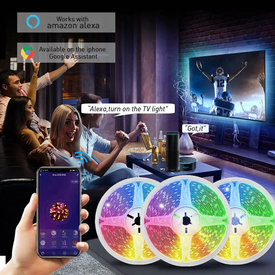 

Умная светильник ная лента с Wi-Fi, 12 В, 5050 RGB