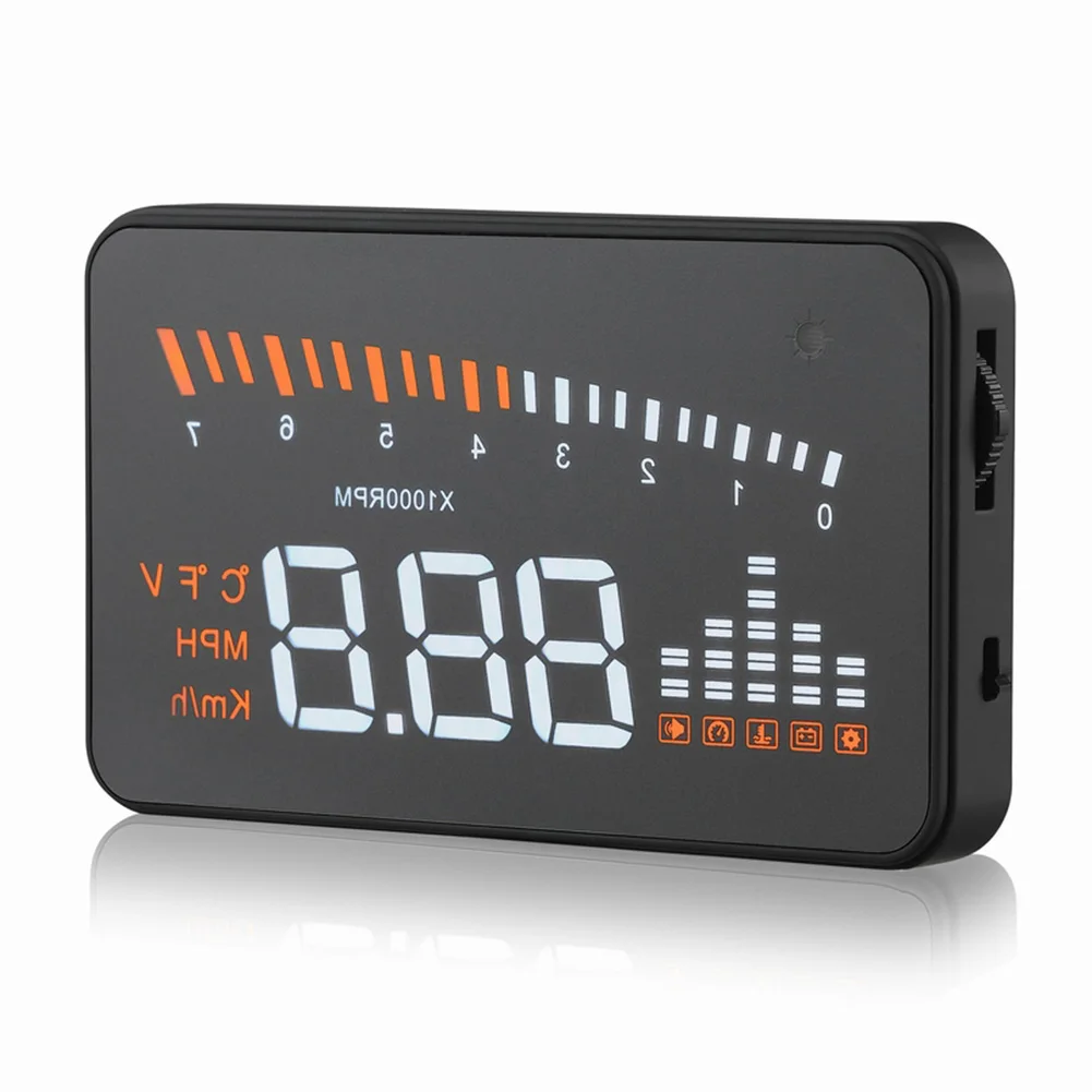 X5 " Автомобильный проектор HUD Дисплей дисплей скорость топлива Предупреждение OBD II скорость метр экран 3 дюйма HD
