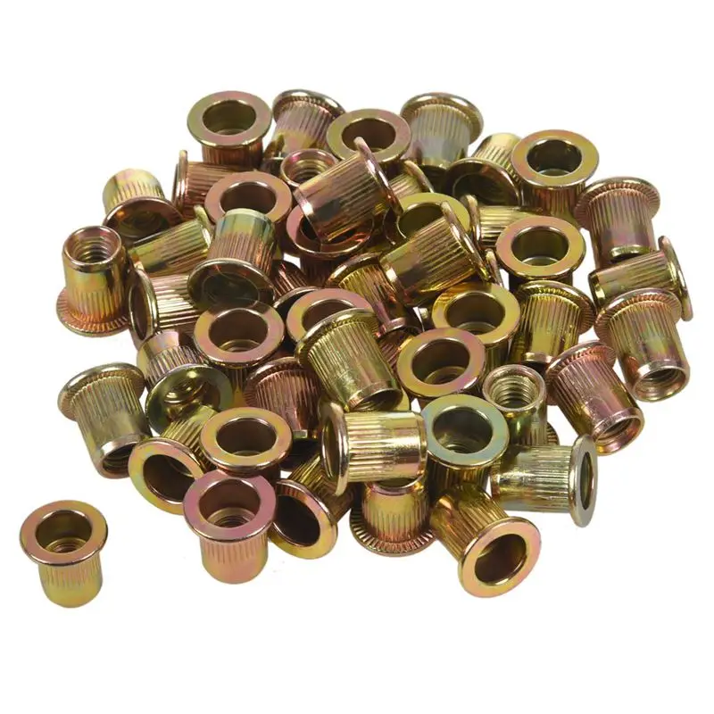 M6x12mm плоские головки заклепки с резьбой гайки вставки Nutsert крепежные элементы 50 шт