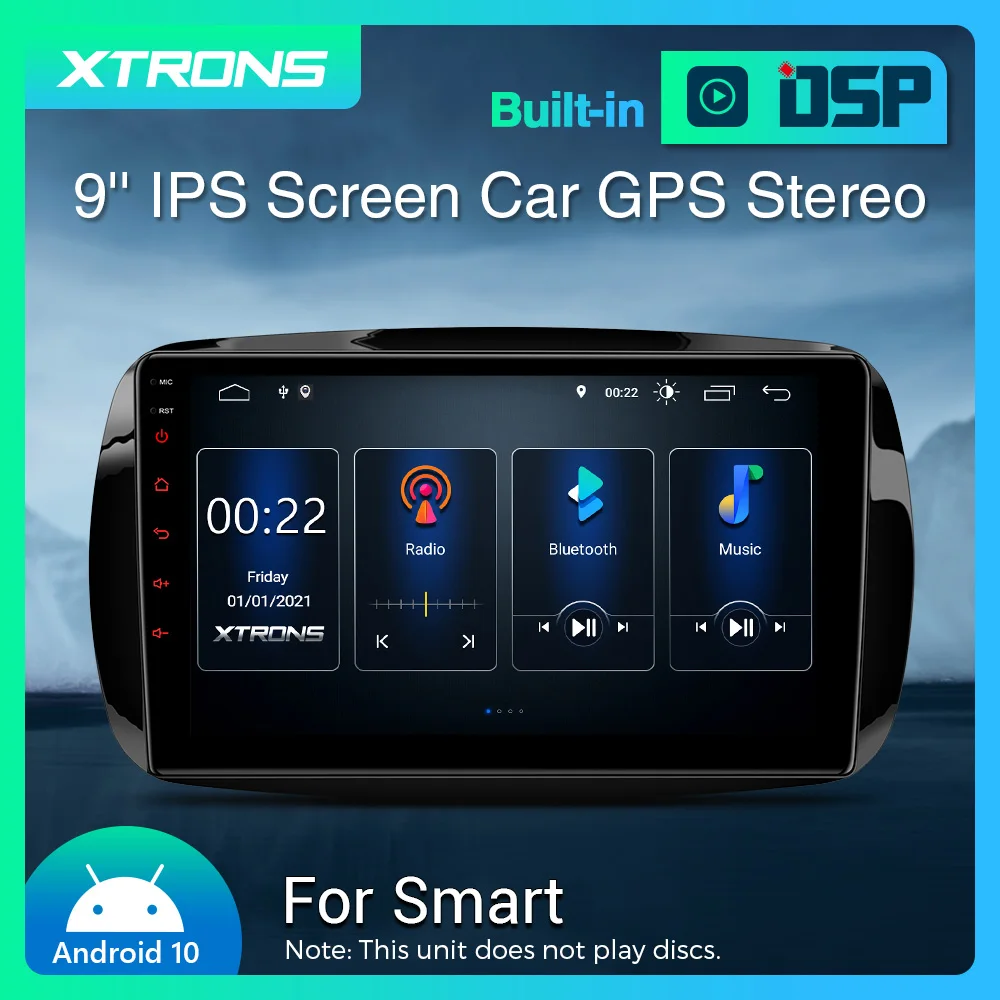 XTRONS 9 ''안드로이드 10.0 차량용 멀티미디어 플레이어 메르세데스 벤츠 Smart Fortwo Coupe Cabrio