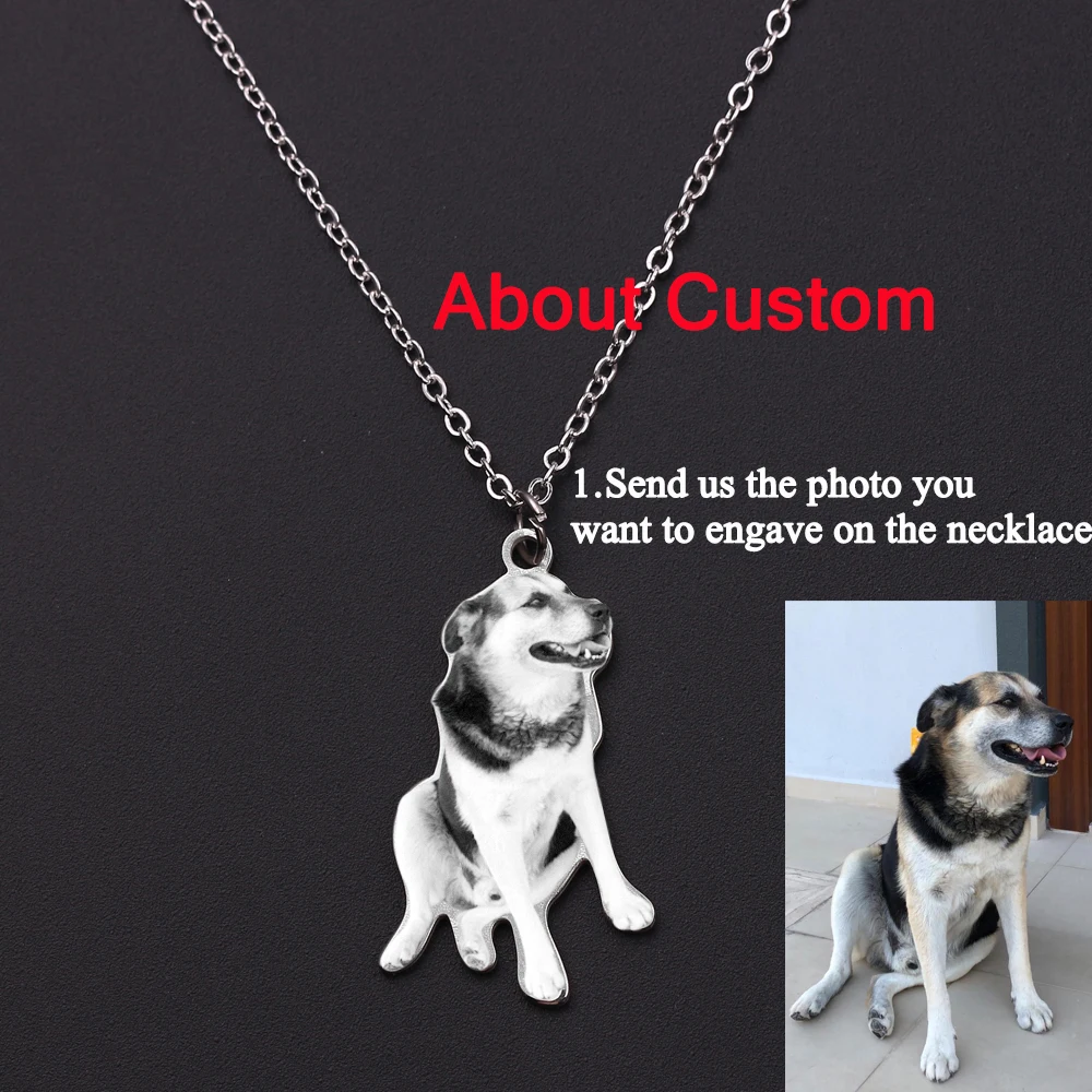 pet necklace Персонализированные фото брелок-календарь на заказ подарок Выгравированная Дата имя нержавеющая сталь брелок Выпускной юбилей день рождения - Цвет: pet necklace