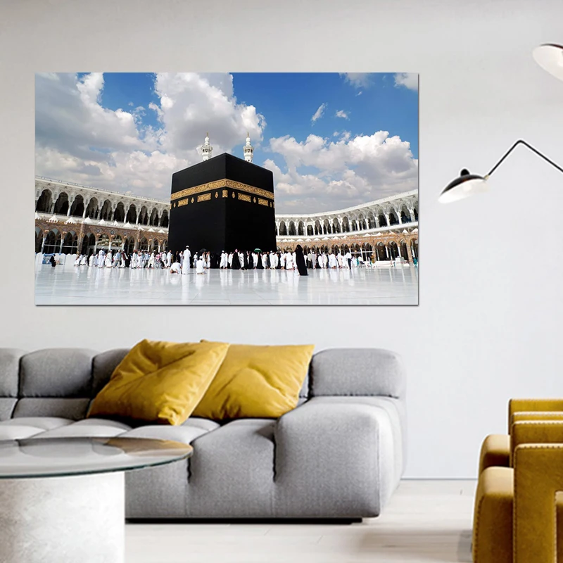 Исламское настенное искусство, холст, HD принт, большая Исламская картина Kaaba Mecca, современные декоративные картины, настенное искусство для украшения дома