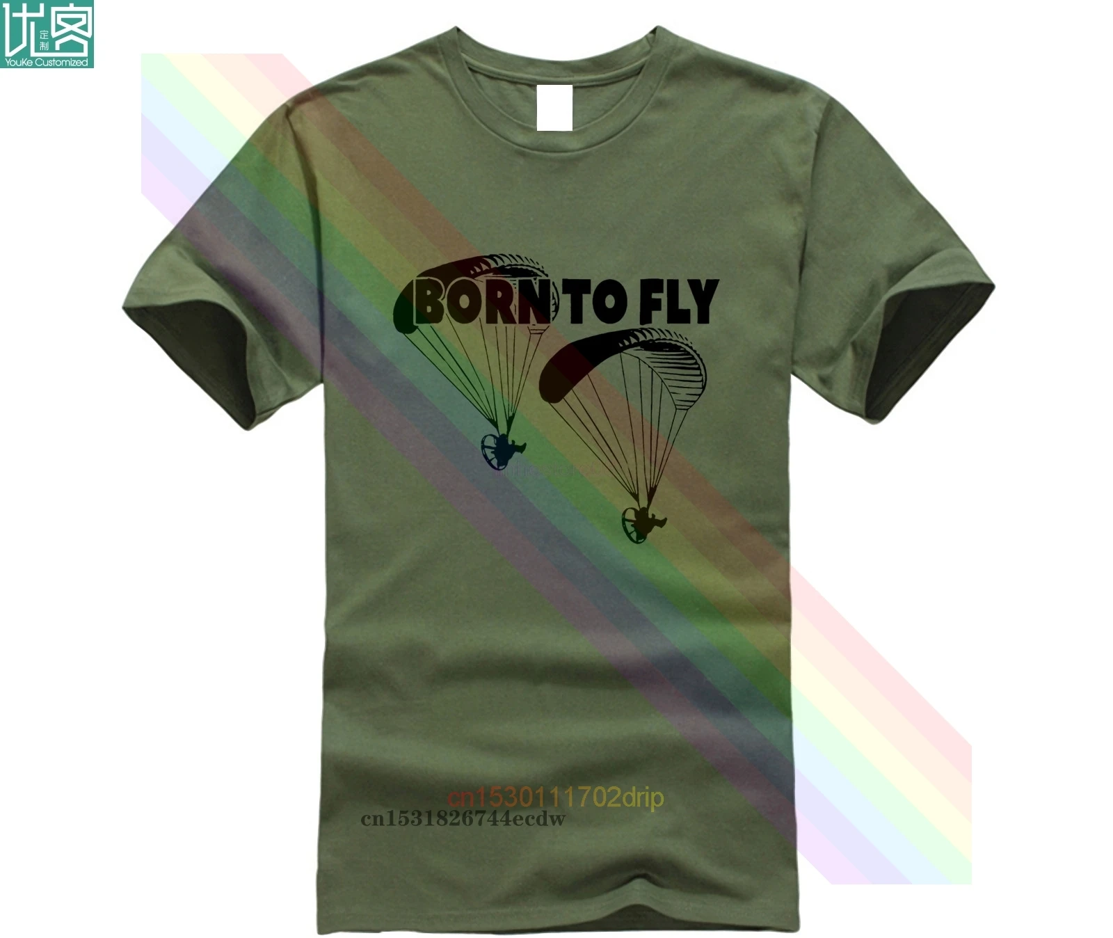 Funny Paramotor Paragliding Born To Fly New 2019 Hot Summer Casual T-Shirt Printing Rick Tee Shirts Customize T | Мужская одежда