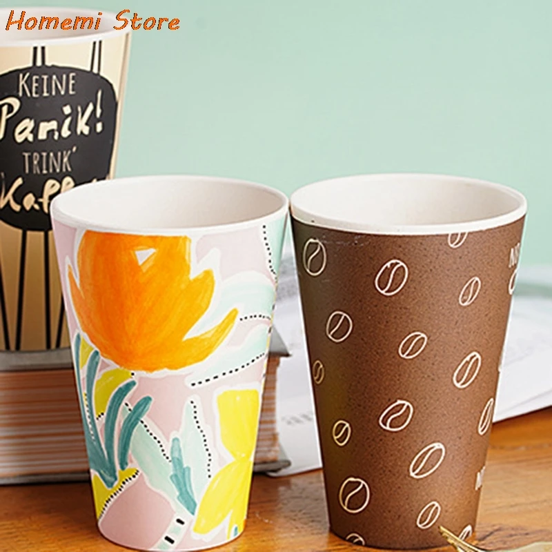 500ML Water Cup Eco Friendly Bamboo Reusable Travel Cup Outdoor Portable Mug Tea Coffee Cup Water Juice Mug With Lid For Gift
