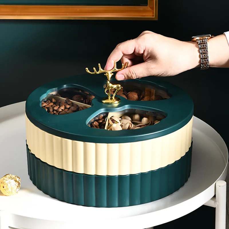 

Скандинавский стиль лося фруктовый поднос Бытовая перегородка для гостиной сухофрукты поднос с крышкой креативный Современный многослойный конфетный закуска коробка