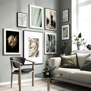 

Scandinavian Nature Landscape Canvas Painting Flower Leaf Abstract Nordic Poster Print Wall Art Picture Home Decoration