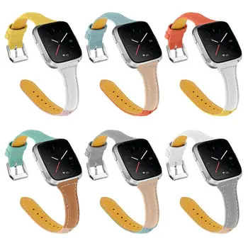 

2019 New Fashion Match Replacement Watch Band Leather Wrist Watchband Strap Bracelet Belt For Fitbit Versa Smart Watch Wristband