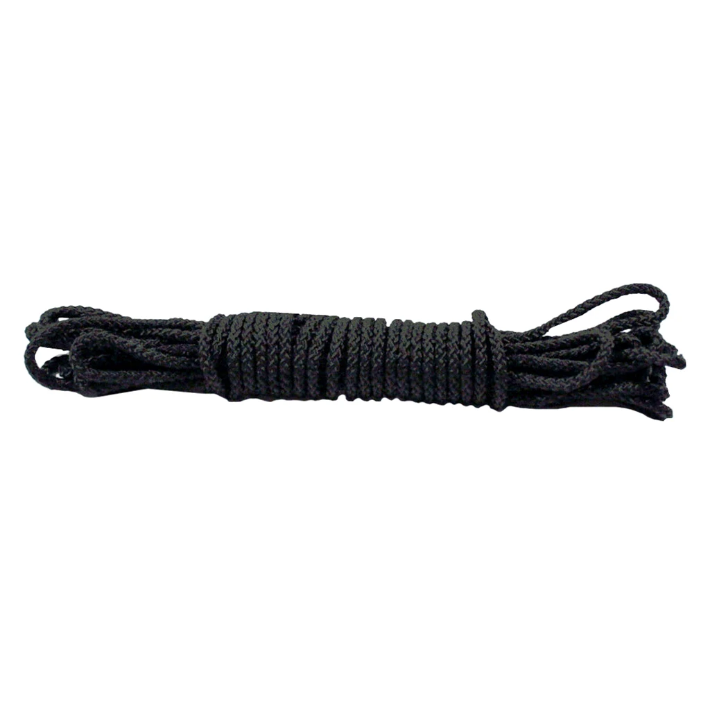 Black Double Braided Nylon Dock Lines Boat Lines Ropes for Mooring Boats, 9mx4mm