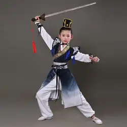 2019 wushu/детская одежда в китайском стиле для детей, одежда для ушу кунг-фу, костюм для сцены для девочек и мальчиков, костюм для выступлений