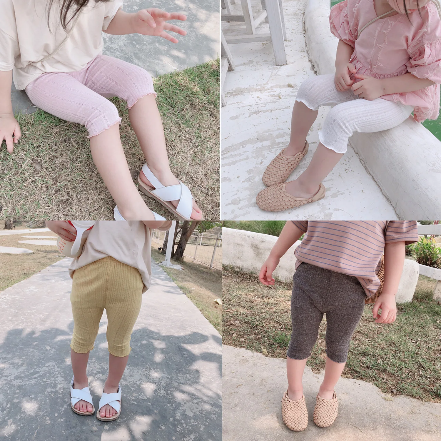 

Small Big Brand 2019 Summer New Style CHILDREN'S Garment Girls Baby Dense Edge Versatile Lace Capri Breathable Leggings