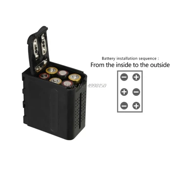 

BB-6 6pcs AA Battery Case Pack Battery Holder Power as NP-F NP-970 Series Battery For LED Video Light Panel / Monitor