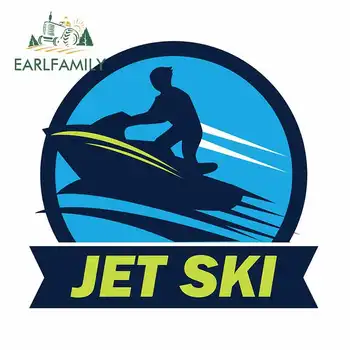 

EARLFAMILY 13cm x 12cm for Jet Ski Logo with Text Personality Creative Car Stickers DIY Anime Waterproof Scratch-proof Decal