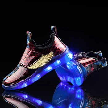 

Mudipanda Children Kids Baby Girls Boys Shoes Solid Striped Bling Printed Flat Led Luminous Light Sport Sneaker Baby Shoes