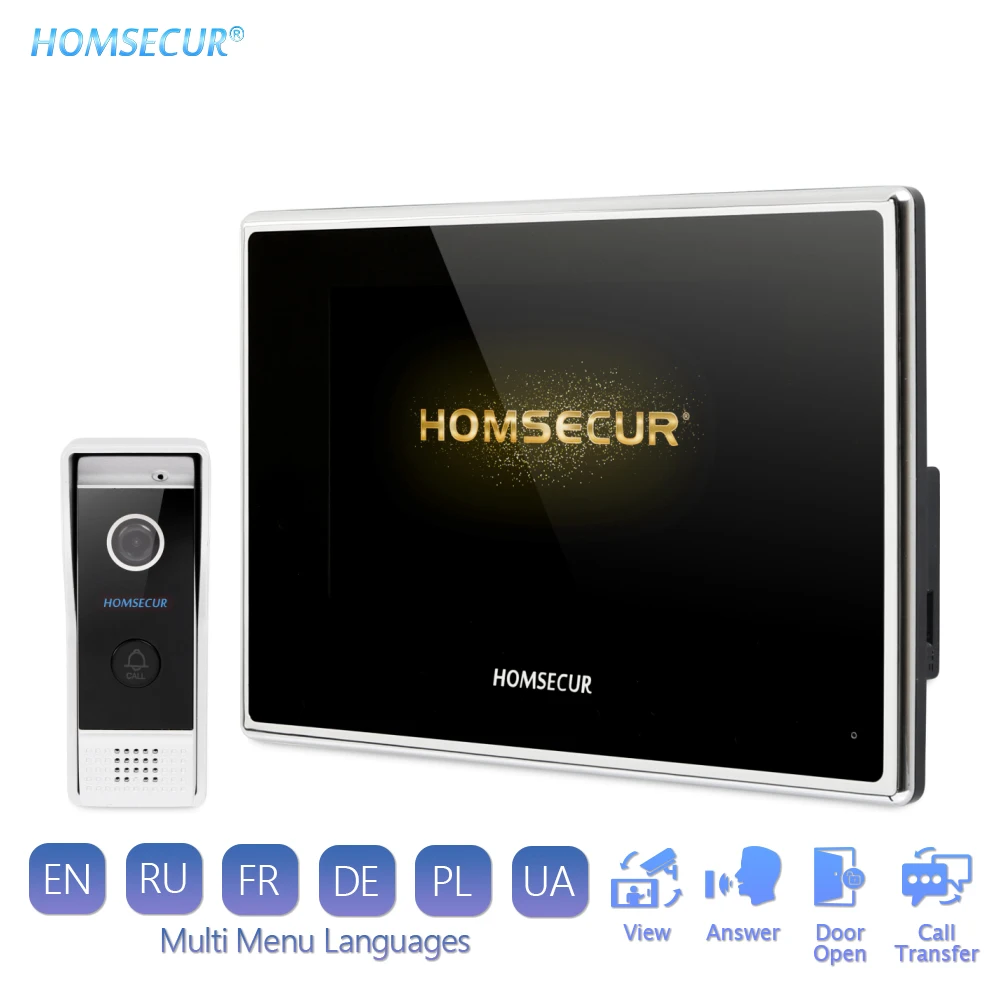 HOMSECUR 7 "Hands-free видео дверной телефон домофон с видео почтовый ящик BC031HD-B + BM718HD-B