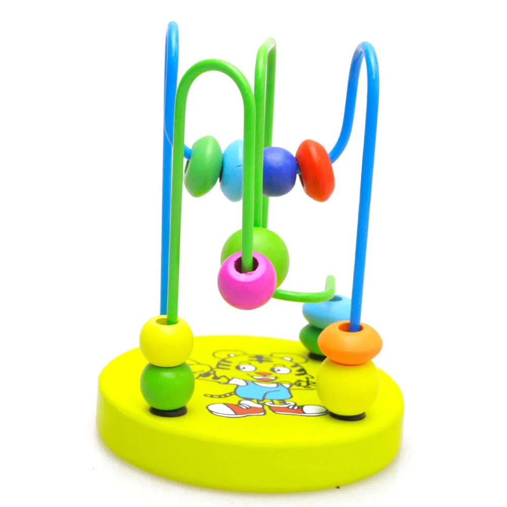Educational Baby Kids Wooden Around Beads Toy kids Intelligence Toys Learning Education Baby Toys for children #B