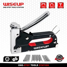 WISEUP – pistolets à clous 3 en 1, agrafeuse de Construction de meubles, pour tapisserie, avec 600 agrafes, outils de menuiserie de décoration de maison