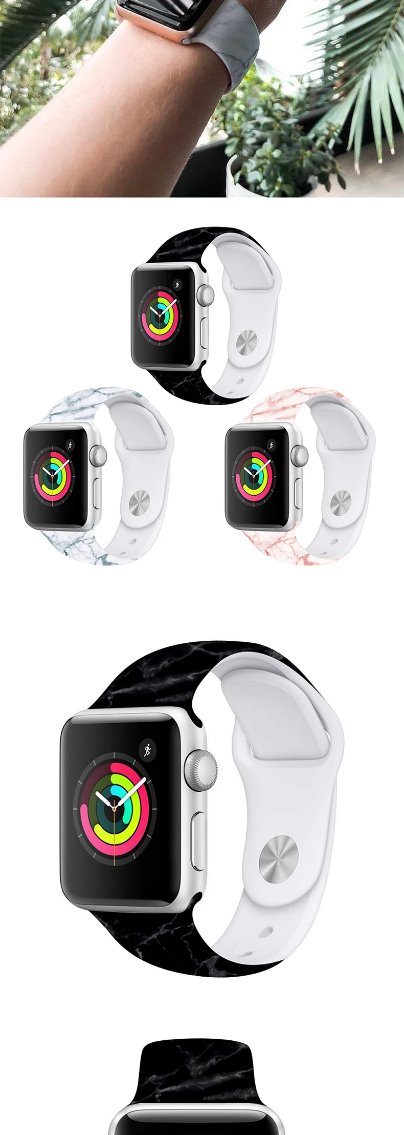Ремешок для умных часов Apple Watch1234 поколения универсальный ремешок для умных часов Apple силиконовый ремешок 44 мм 42 мм 40 мм 38 мм