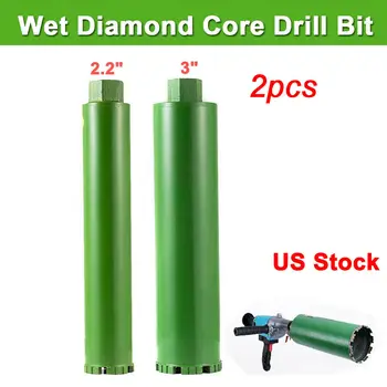

2.2'' 3'' Diamond Core Bit Combo Wet Diamond Core Drill Bits for Marble Granite Wall Drilling Concrete Premium Grade 2pcs/Set