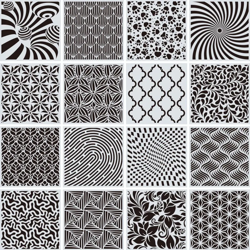 9 Plantillas De Mandala De 30x30 Cm – Reutilizables De PET Para Pintar En Madera, Rocas, Paredes Y Tela